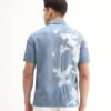 Rare Rabbit Men's Groti Light Blue Viscose Blend Floral Print Relaxed Fit Half Sleeve Collared Shirt