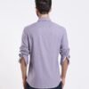 Rare Rabbit Men's Mero-25 Light Purple Viscose Striped Print Regular Fit Full Sleeve Collared Shirt