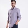 Rare Rabbit Men's Mero-25 Light Purple Viscose Striped Print Regular Fit Full Sleeve Collared Shirt