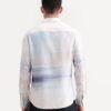 Rare Rabbit Men's Pumot Off White Cotton Blend Abstract Print Regular Fit Full Sleeve Collared Shirt