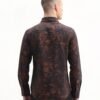Rare Rabbit Men's Retro Dusky Brown Viscose Blend Abstract Print Regular Fit Full Sleeve Collared Shirt