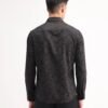 Rare Rabbit Men's Ringer-S Black Cotton Jacquard Regular Fit Full Sleeve Collared Shirt