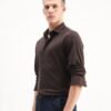 Rare Rabbit Men's Vert-Ls-25 Brown Cotton Plain Regular Fit Full Sleeve Collared Shirt